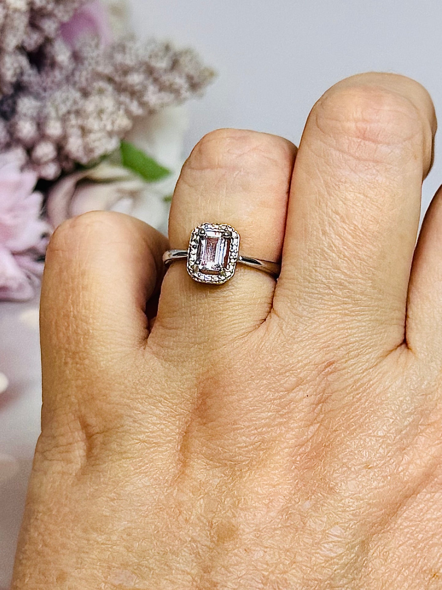 Silver Amethyst Adjustable Ring