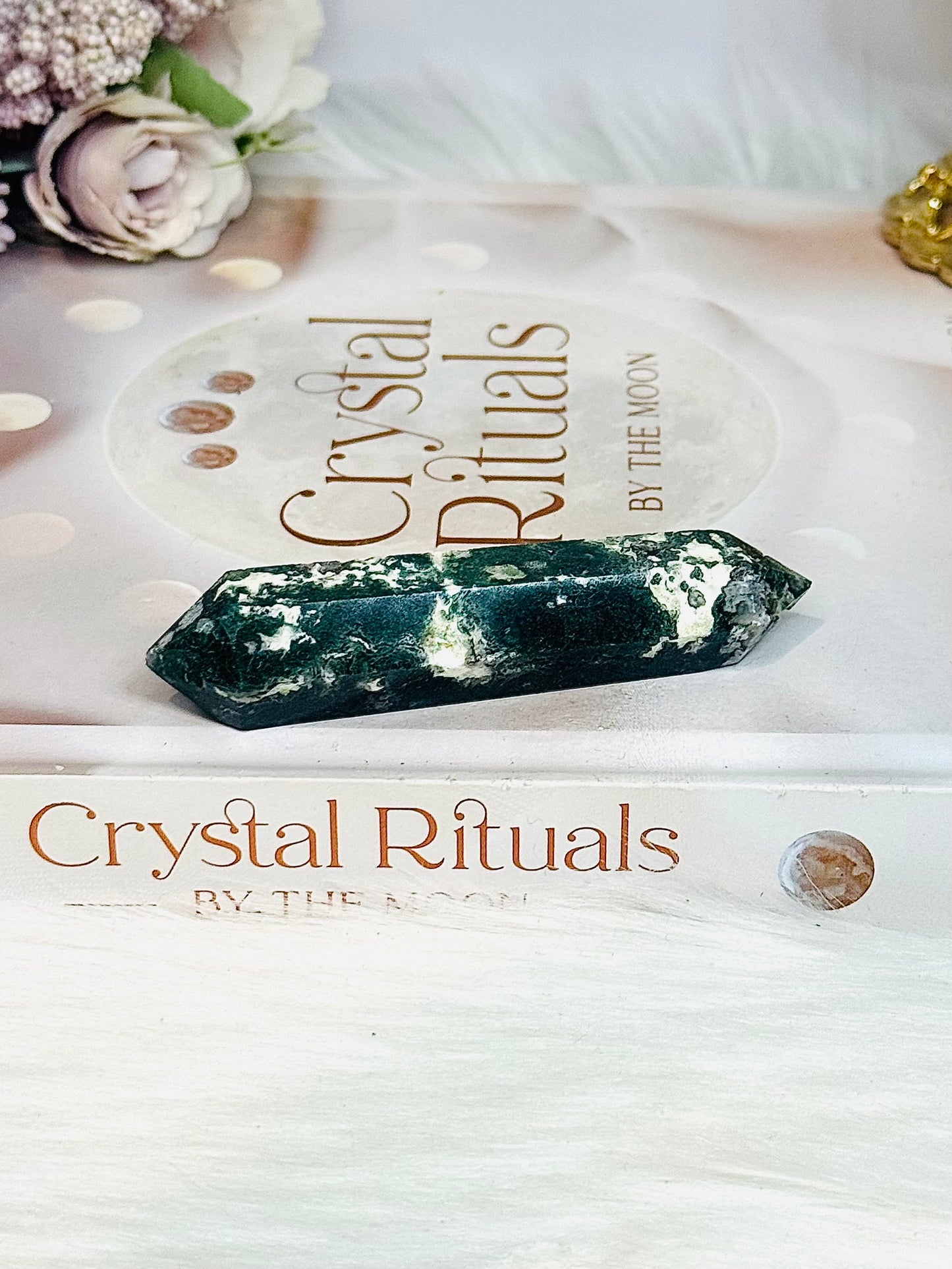Moss Agate Double Terminated Point 8.5cm