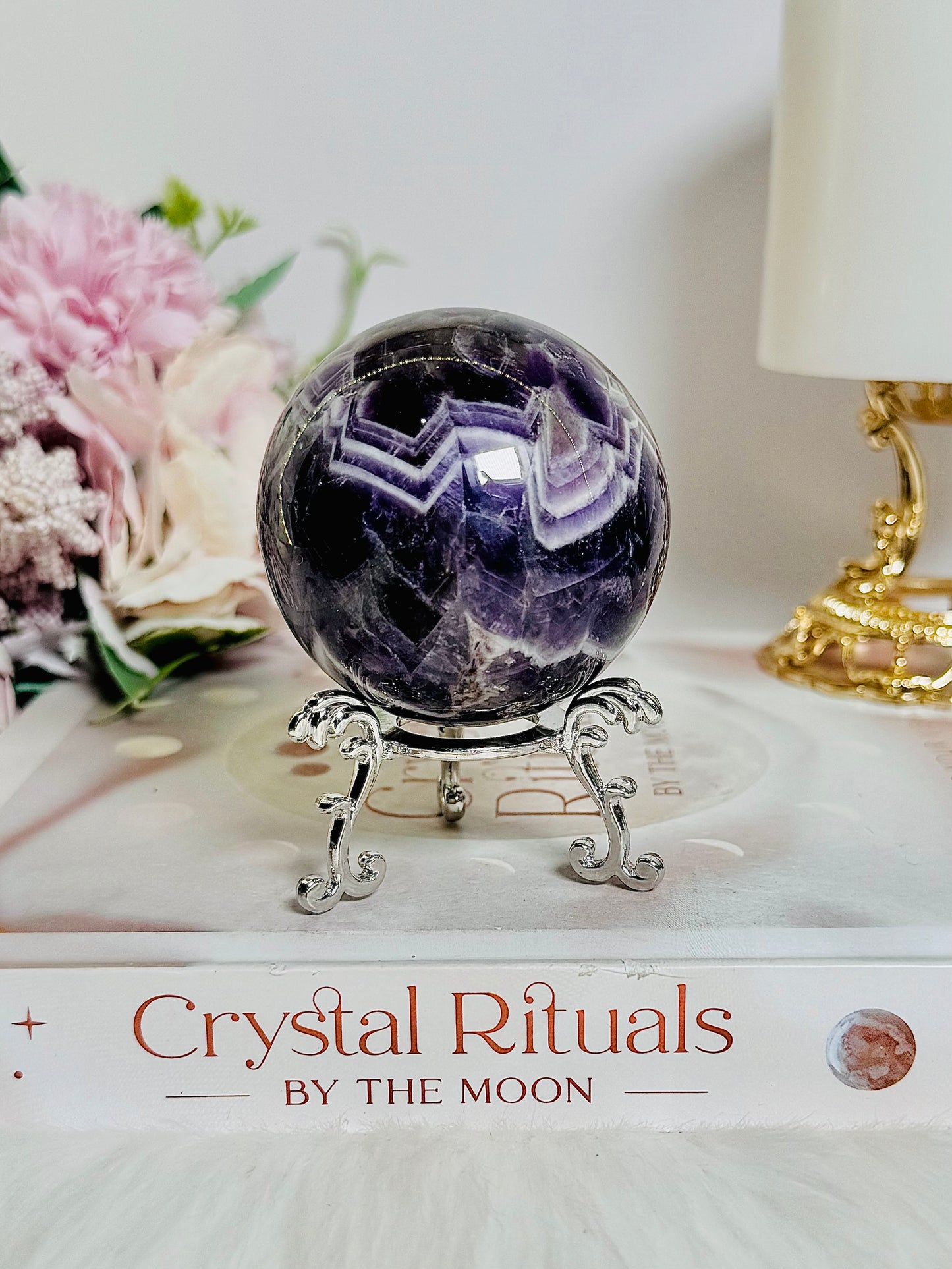 Beautiful Dream | Chevron Amethyst Sphere on Stand 263grams