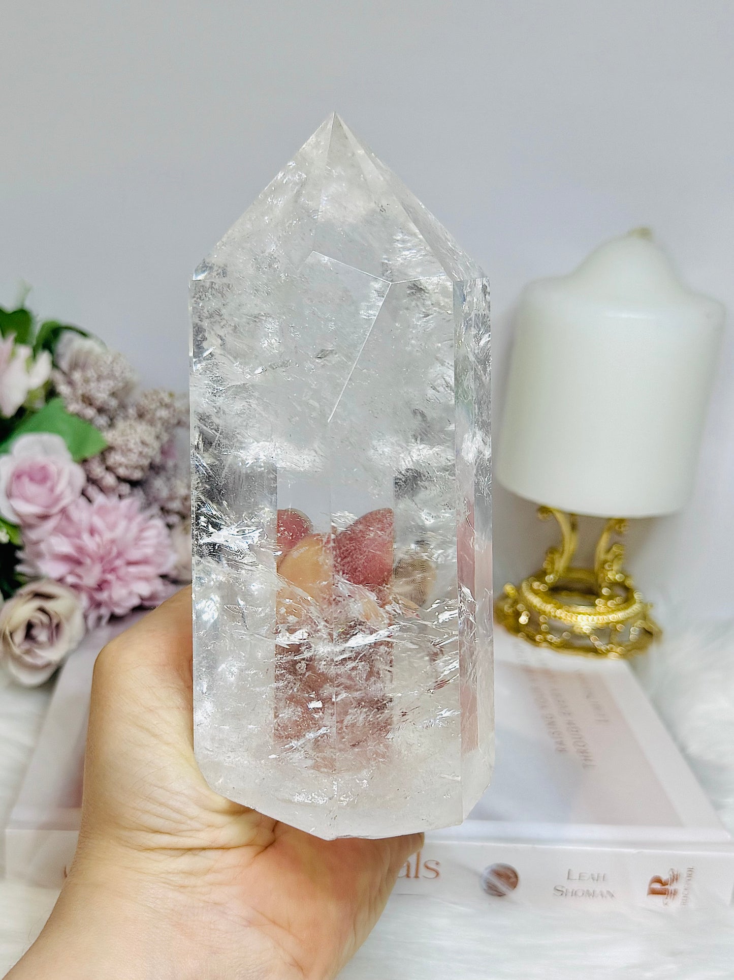High Grade AAA Clear Quartz Large Chunky Tower From Brazil 15.5cm 956g