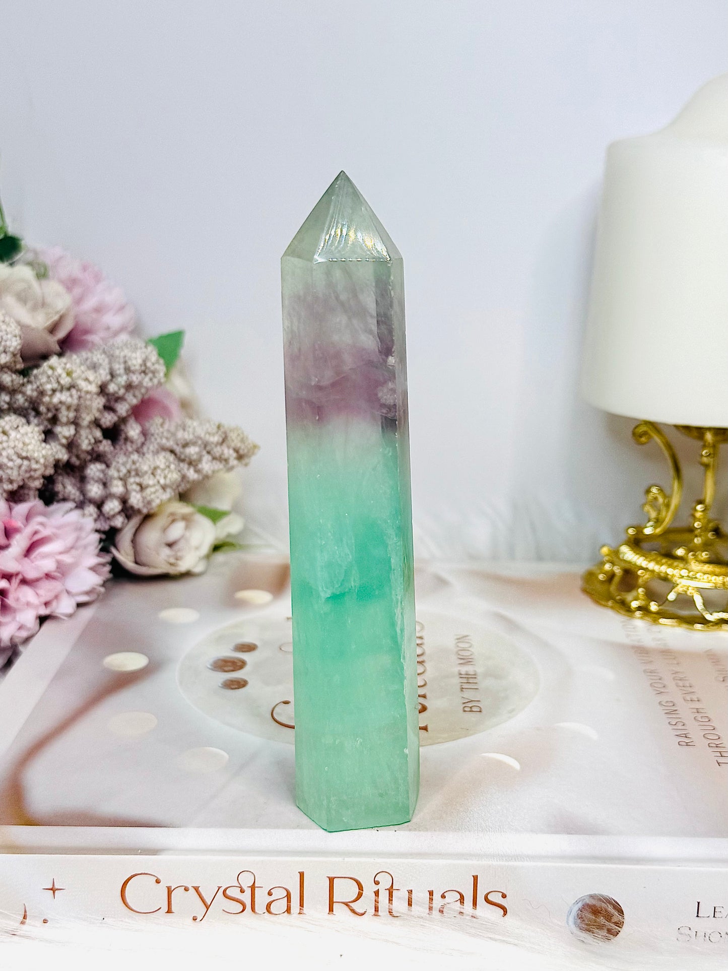 Watermelon Fluorite Tower 13.5cm