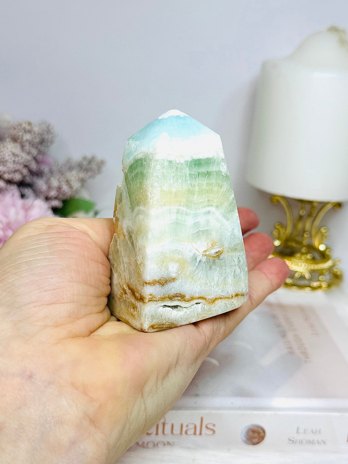Caribbean Calcite Chunky Tower | Obelisk 207g