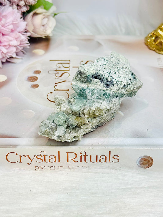 Cubed Blue Fluorite on Matrix 144g