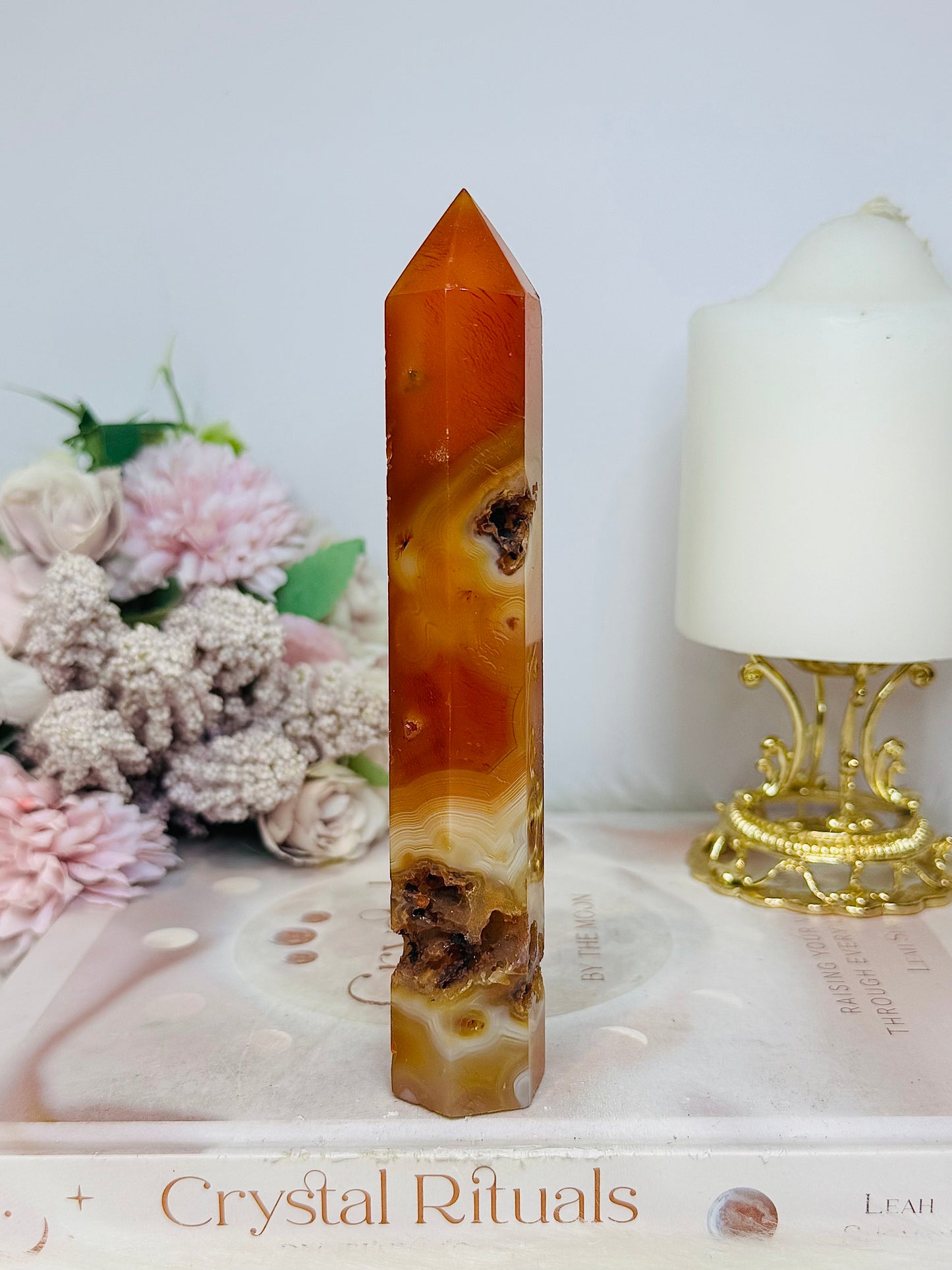 Carnelian Druzy Tower 15.5cm