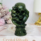 Green Jade Carved Skull, Hand & Snake 11cm 379g