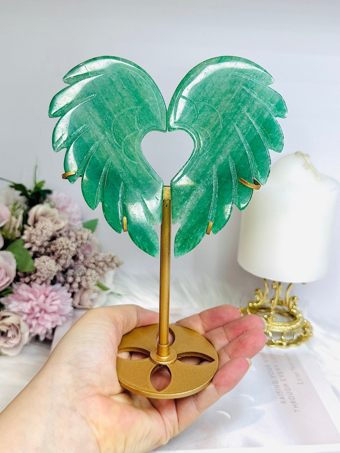 Green Aventurine Heart on Stand 19cm
