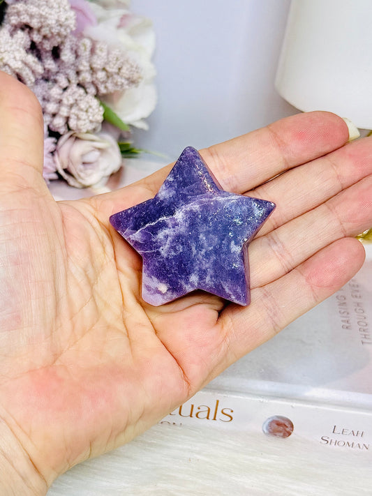 Lepidolite Carved Star 5cm