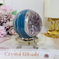 High Grade Druzy Amethyst | Agate Sphere on Stand 475g