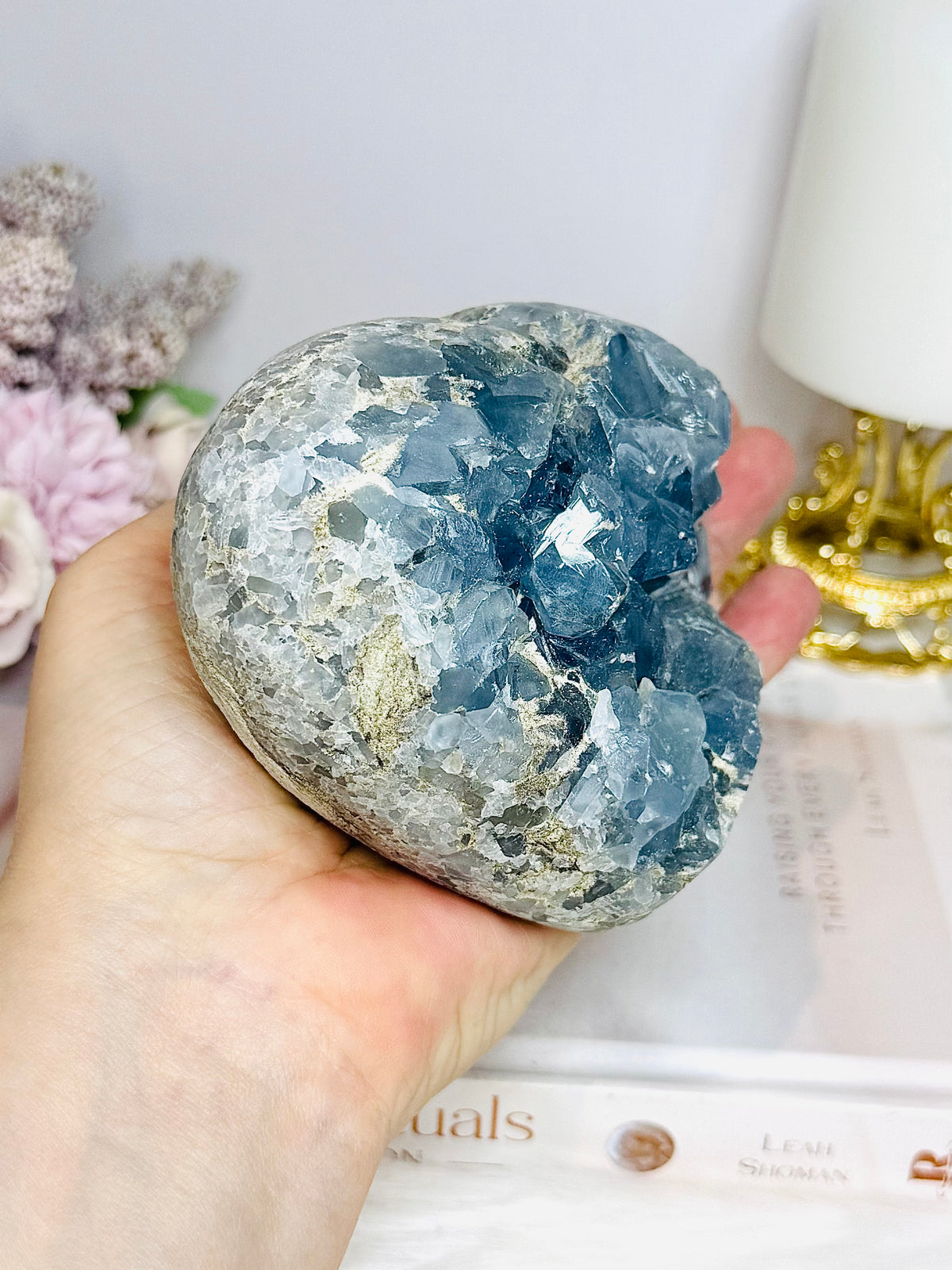 Large Deep Blue Large Chunky Celestite Heart 1.1KG