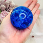 Bright Blue (Dyed) Fire & Ice | Crackle Quartz Sphere on Stand 278grams