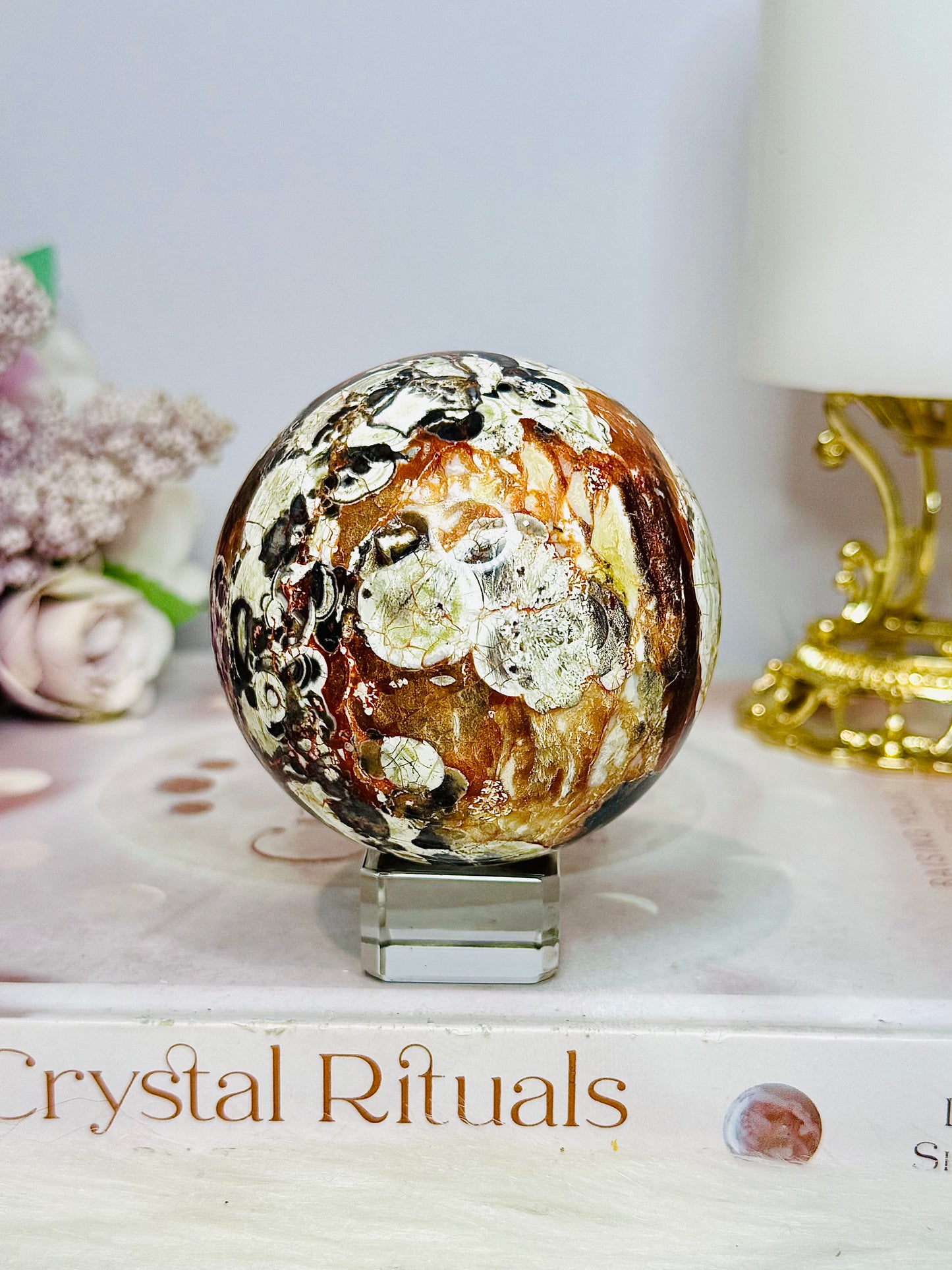 Large Money Agate Sphere on Stand 7cm