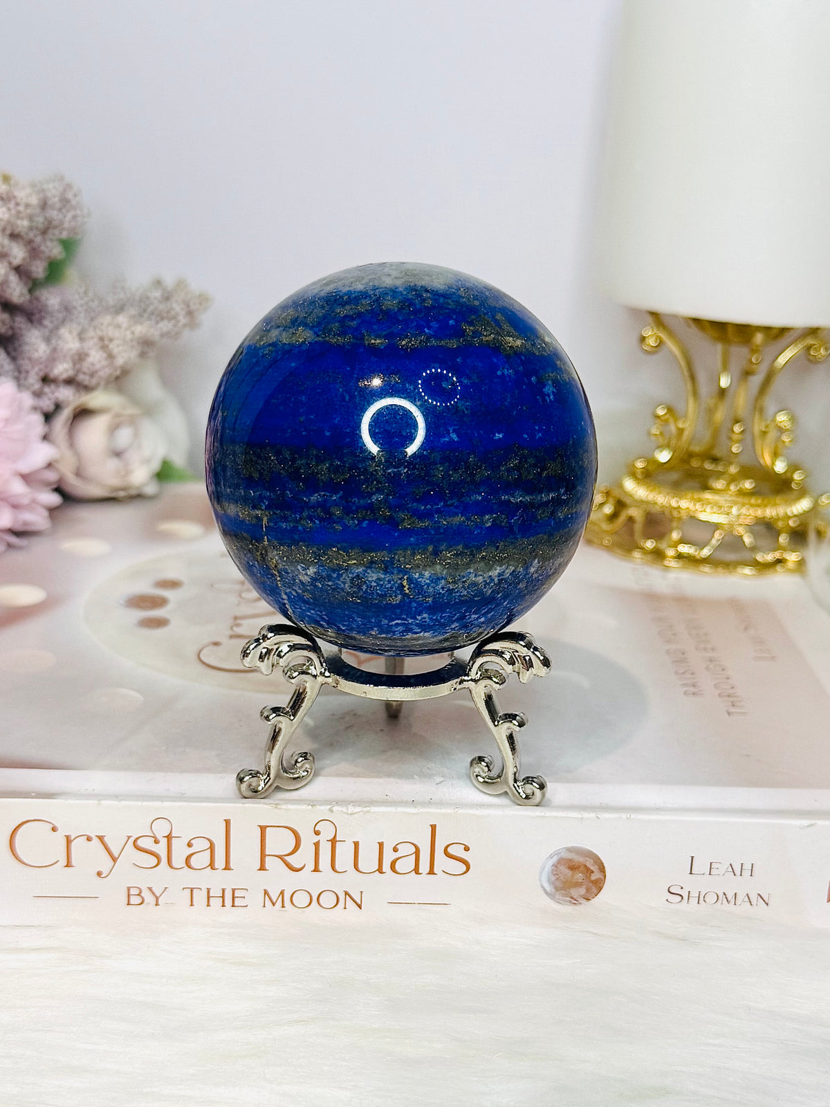 High Grade Large Lapis Lazuli Sphere on Stand 417g