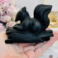 A Protective Stone ~ Perfectly Carved Black Tourmaline Squirrel 368grams