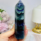 High Grade Rainbow Fluorite Tower 345g 13cm