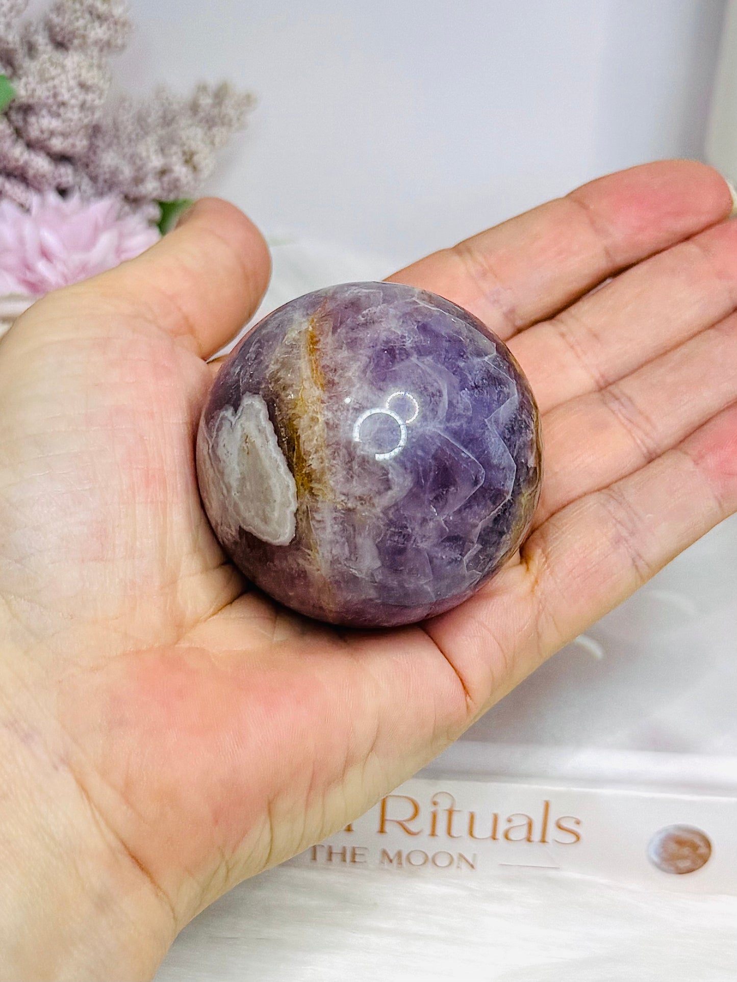 Crazy Lace Amethyst Sphere on Stand 184g