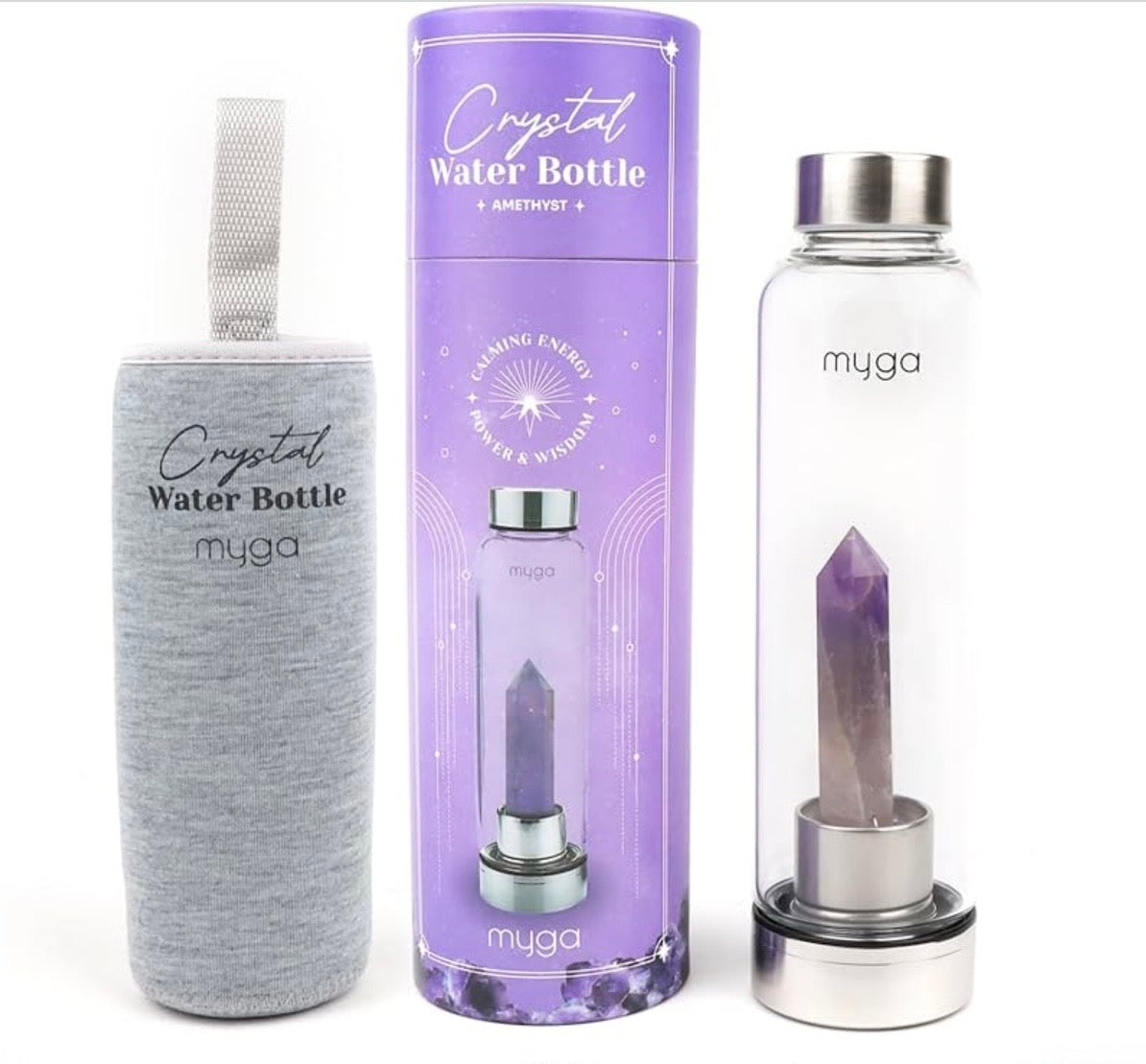 Amethyst Crystal Water Bottle