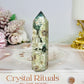 Green Sakura Agate Tower 9cm