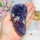 Amethyst Cluster with Calcite Natural Slab