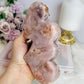 Large Pink Amethyst Druzy Double Hearts On Stand 15cm Long 473g