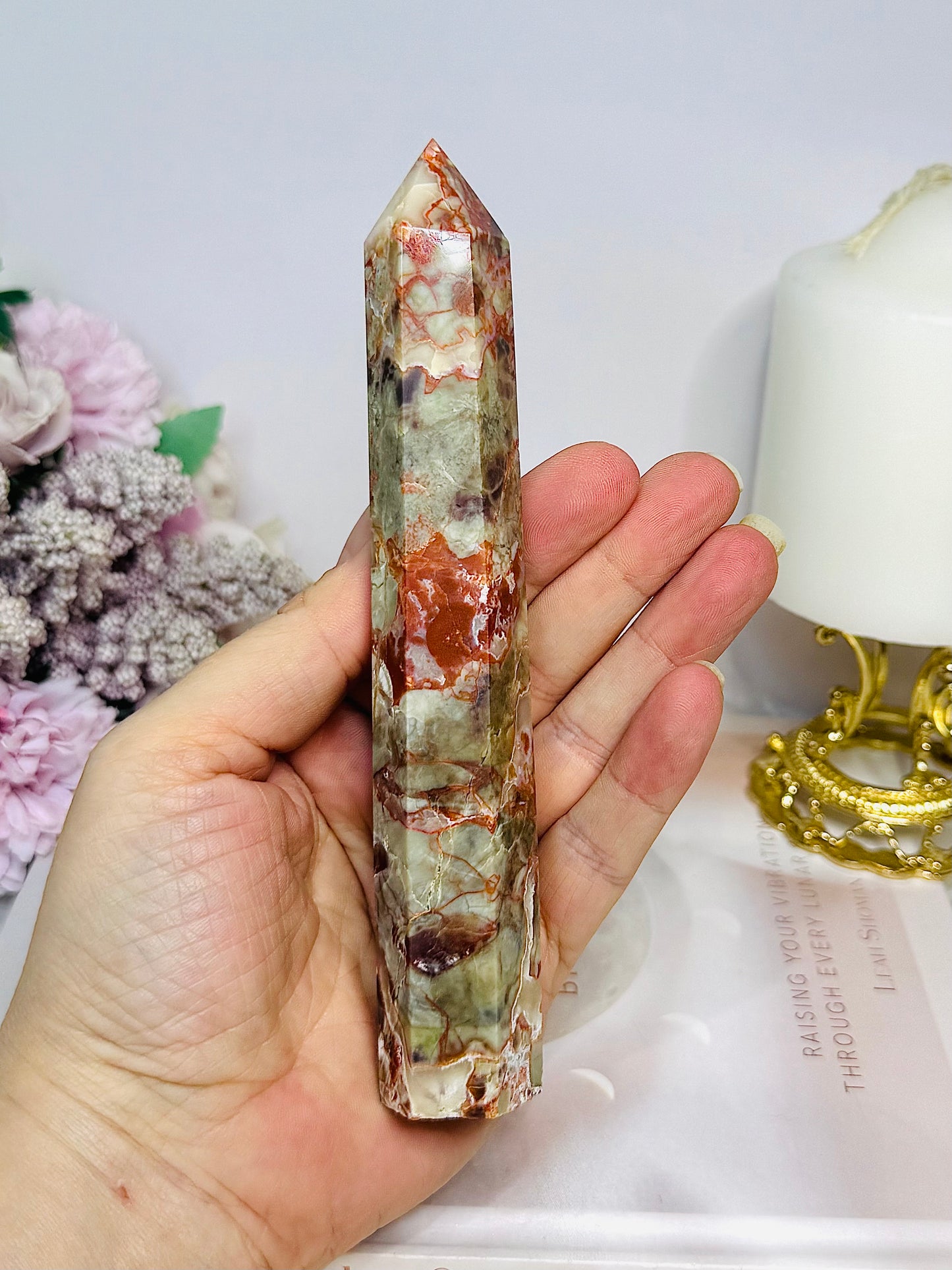 Money Agate Tower 16cm