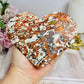 Large Money Agate Carved Heart On Stand 14.5cm