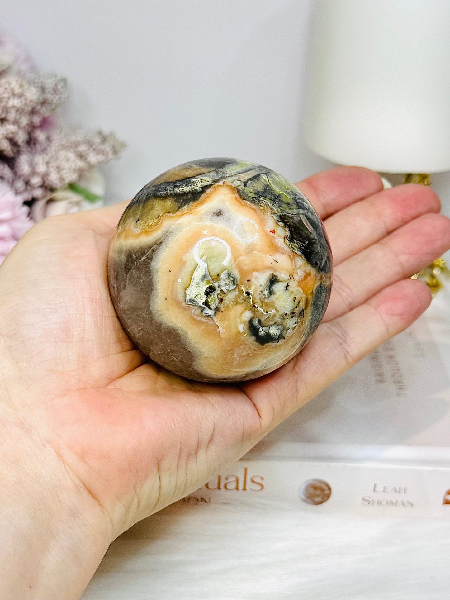 Money Agate Sphere On Stand 334g