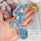 Natural Blue Fossilised Coral Vintage Skeleton  Specimen 13cm