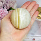 Striped Calcite Sphere on Stand 365g