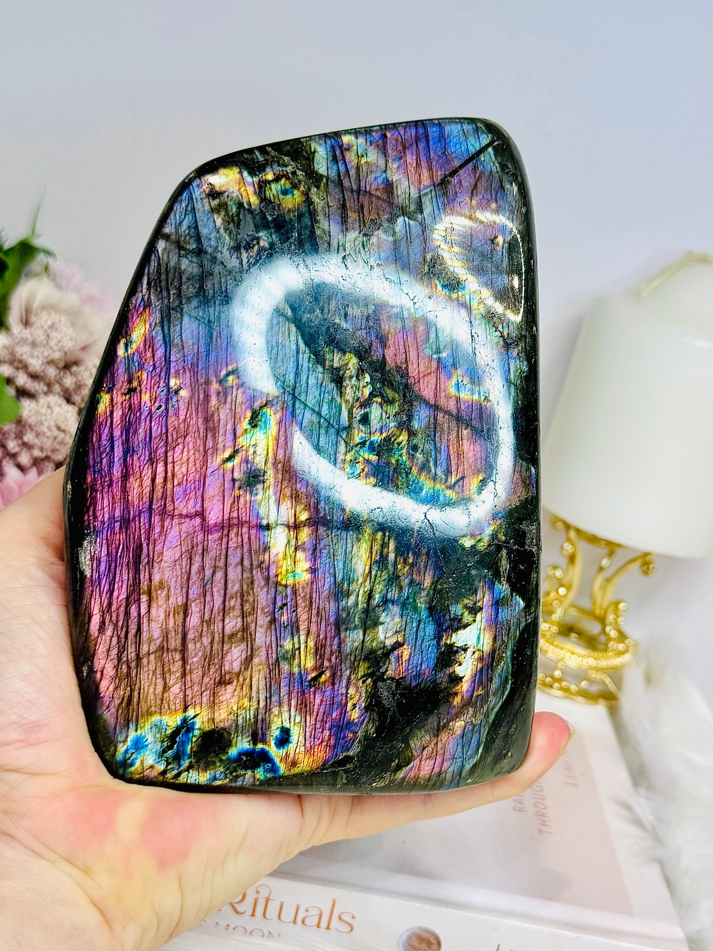 Huge High Grade Spectrolite (Labradorite) Freeform Exclusively From Finland 15cm 1.38KG