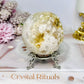 Large Pink Amethyst X Flower Agate Druzy Sphere on Stand 384g