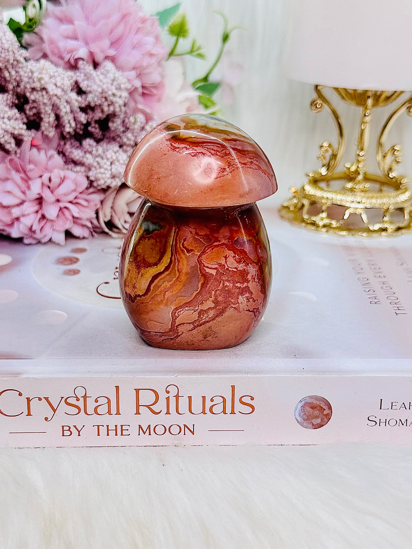 Facilitates Inner Balance ~ Beautifully Carved Chunky Polychrome Jasper Mushroom