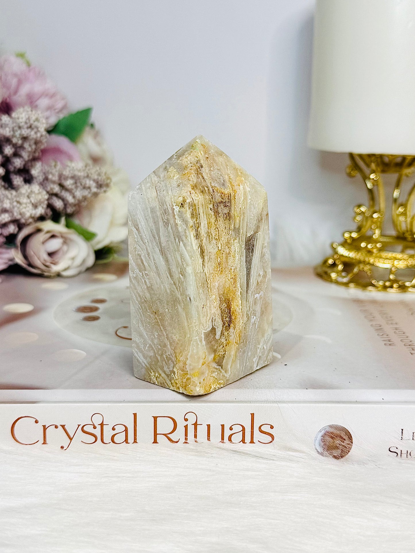 Pink Amethyst Druzy Tower with Rutile 7.5cm