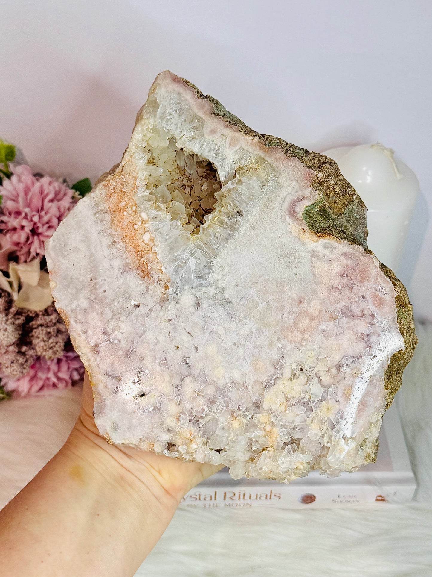 Absolutely Incredible Large Chunky Natural Pink Amethyst Druzy Slab 21cm 1.29KG