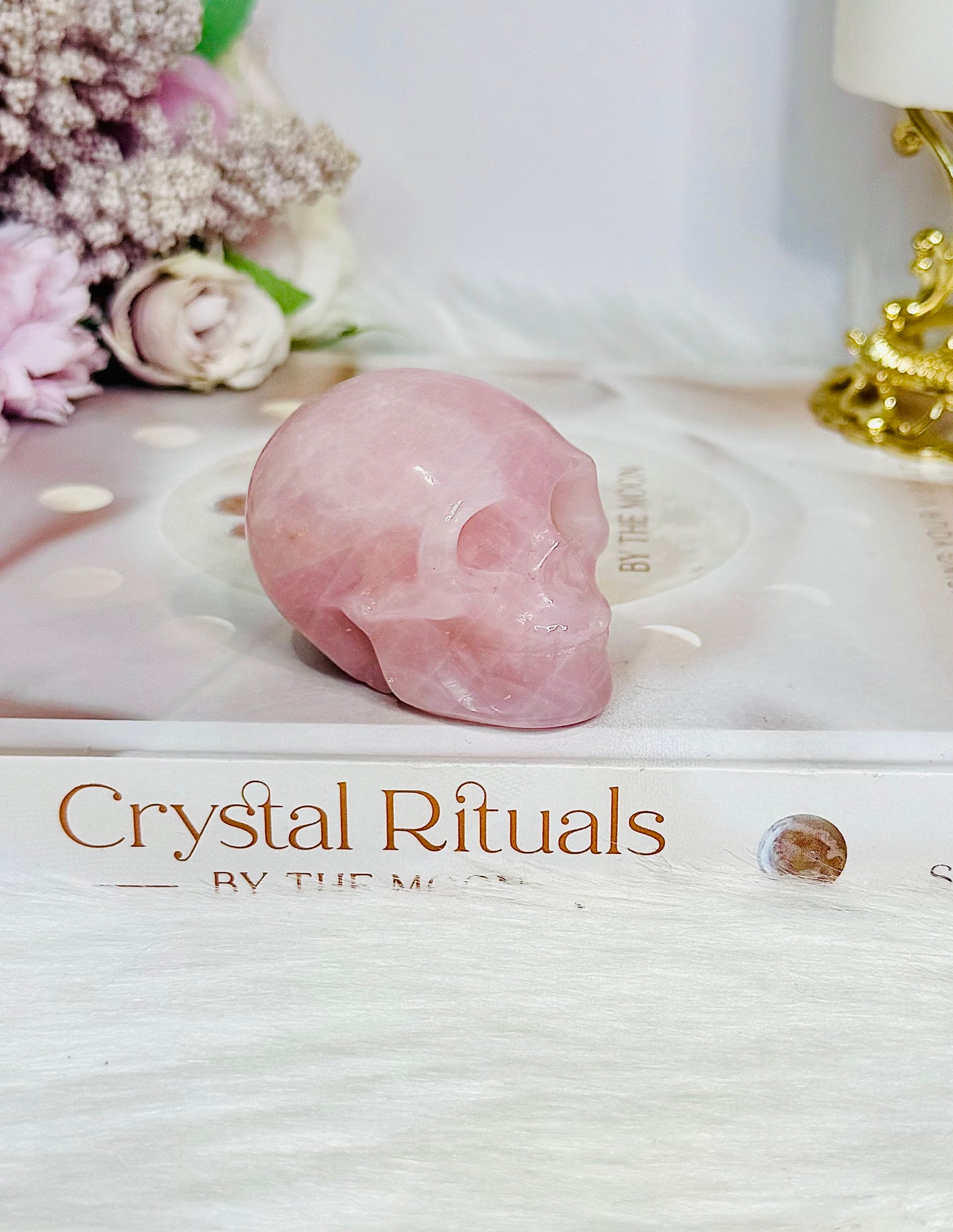 Rose Quartz Carved Skull 5.5cm