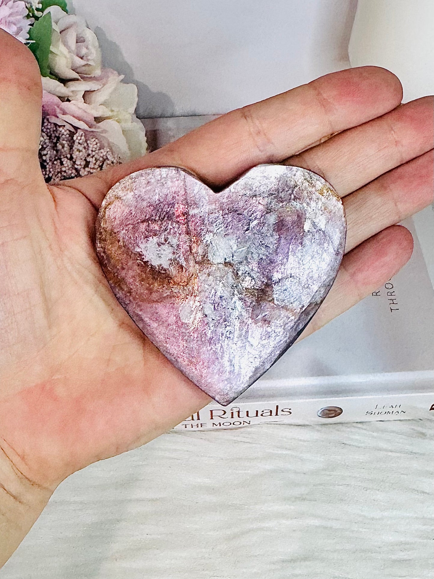 Divine Large 7cm Purple Mica Shiny Heart