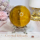 Large Yellow Fluorite Sphere on Stand 635g
