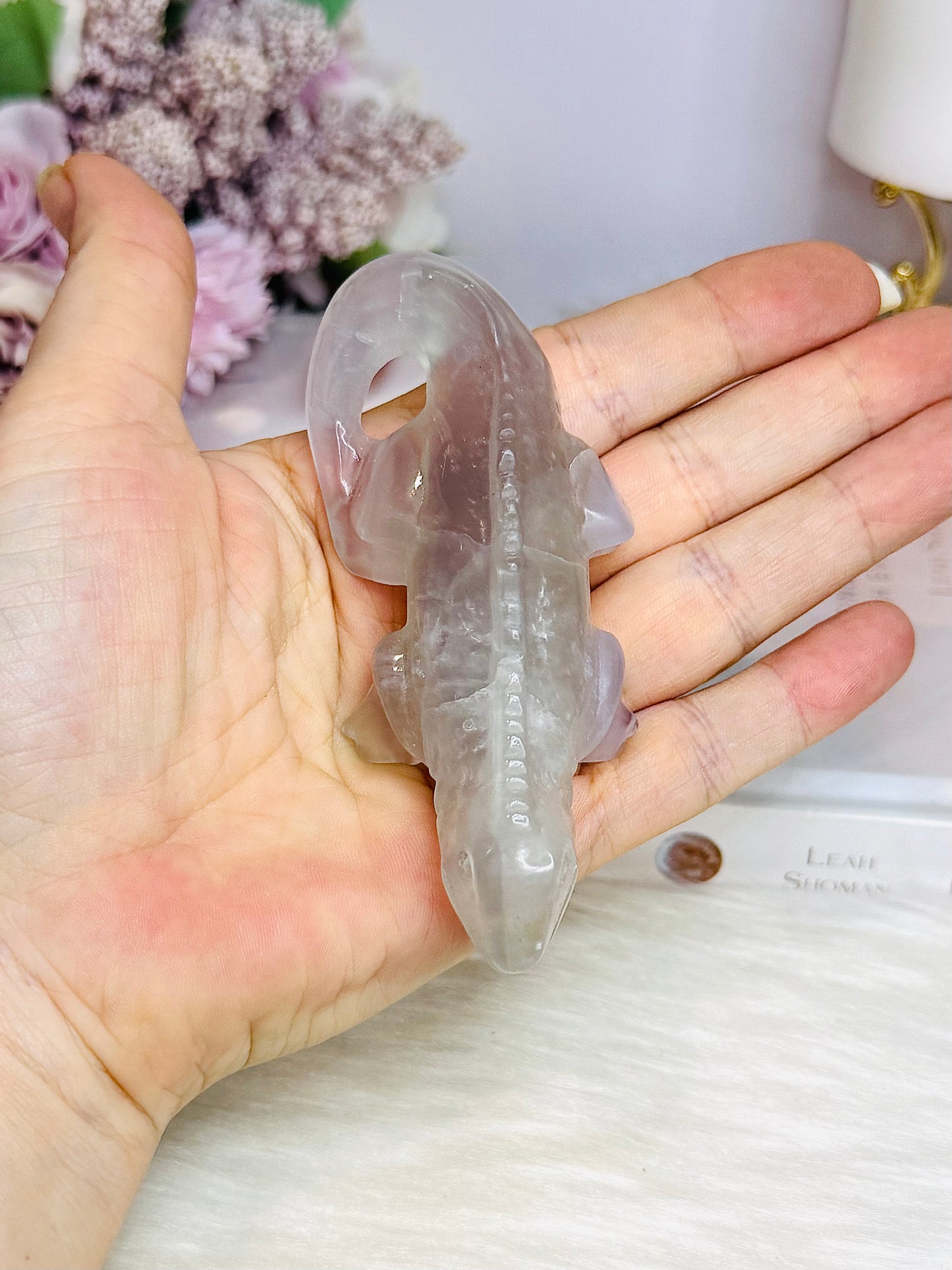 Fluorite Carved Lizard 10cm
