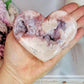 Precious Pink Amethyst Druzy Amethyst Heart on Stand 11cm