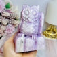 Large Kunzite Carved Owl 698g 11cm