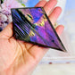 WOW!!!! Absolutely Gorgeous Labradorite Diamond Full of Purple Flash Both Sides On Silver Stand 20cm