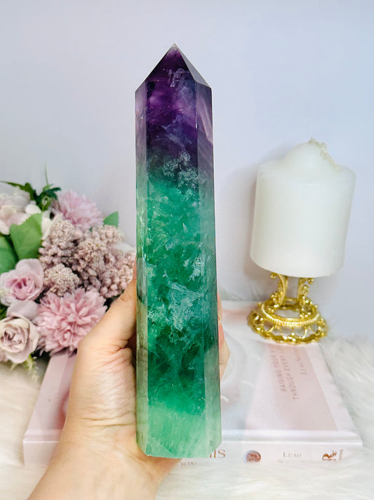 Large Watermelon Fluorite Chunky Tower 22cm 904g