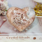 Beautiful Puffy Druzy Pink Amethyst Carved Heart On Stand