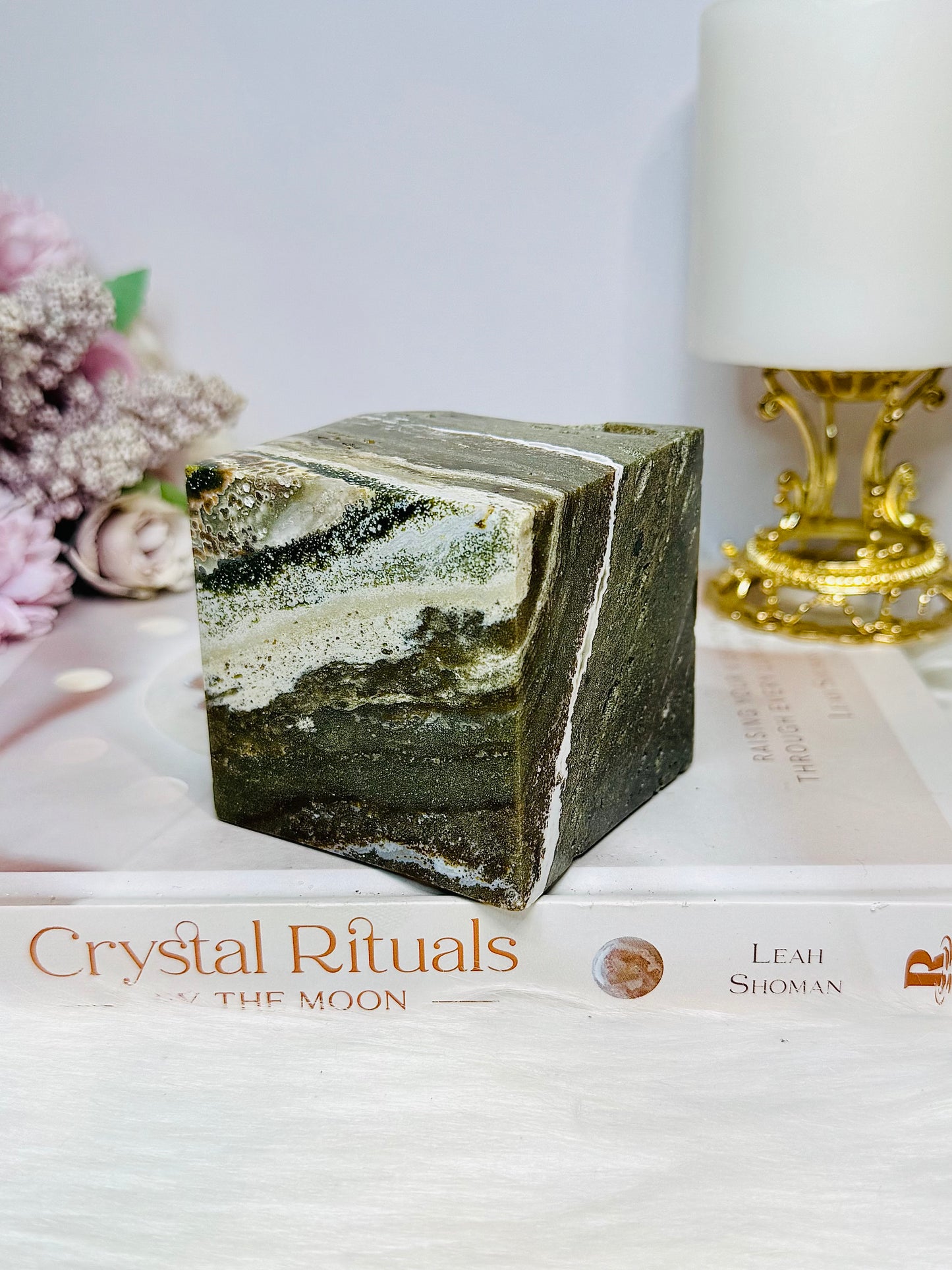 Large Ocean Jasper Druzy Cube 616g