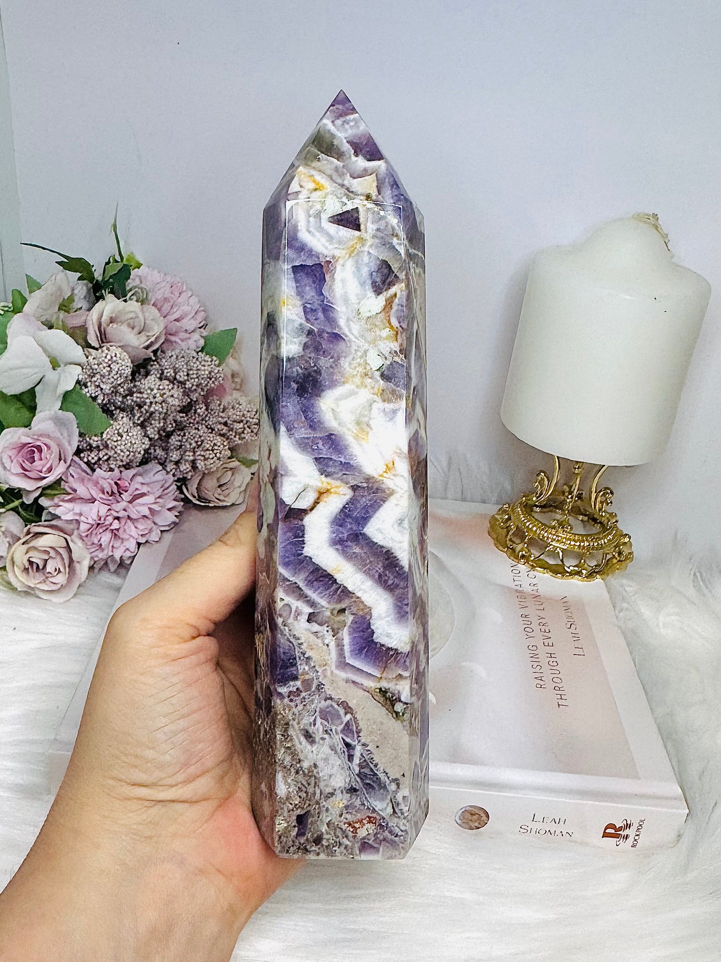 Large Dream | Chevron Amethyst Tower 20.5cm 742g
