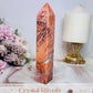 High Grade Large 14.5cm Pink Cotton Candy Agate Tower