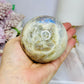 Large Moonstone Sphere with Blue Flash on Stand 520g