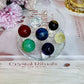 Set of Chakra Spheres on Glass Stand 8cm