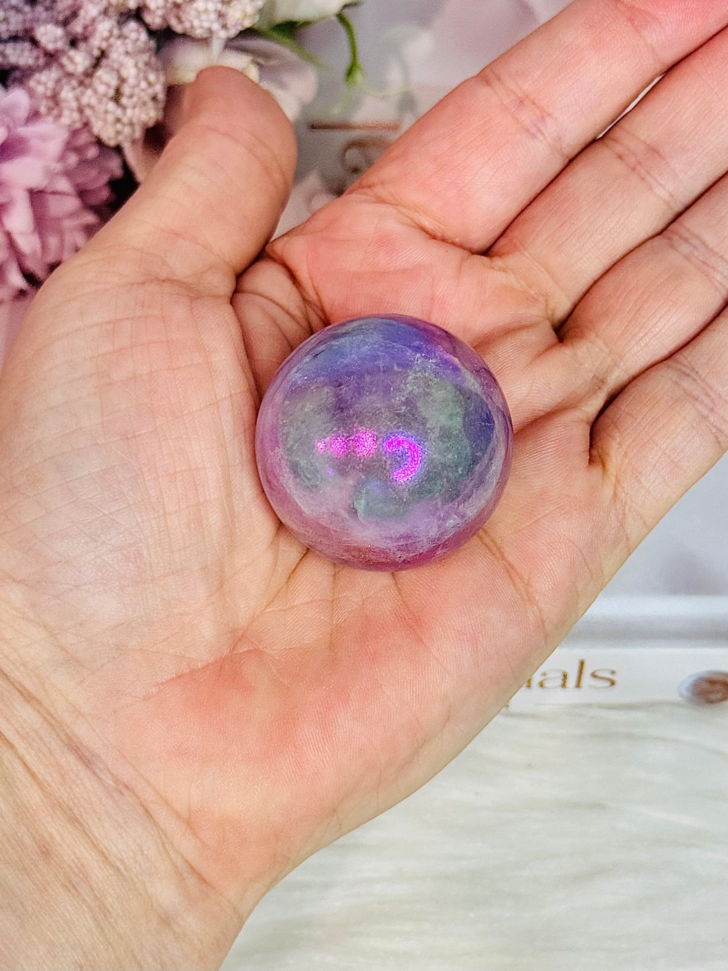 Beautiful Angel Aura Amethyst Sphere on Stand 4cm