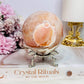 Unique & Amazing Large 443gram Pink Druzy Agate Sphere On Stand