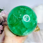 Huge High Grade Green Fluorite Sphere with Rainbows on Stand 2.4KG